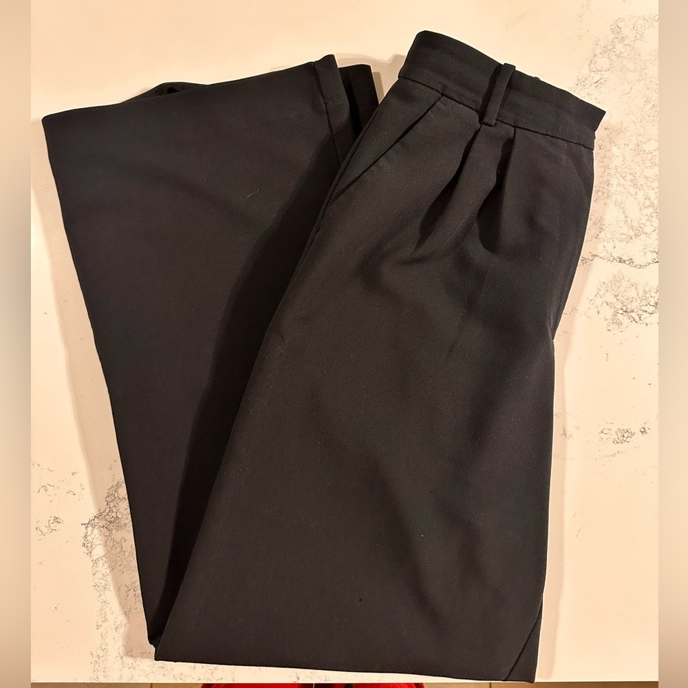Abercrombie & Fitch Black Sloane Tailored Wide Leg Pant